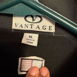 Vantage Men's XL Black Windbreaker Jacket Casual Fall Zip-Up